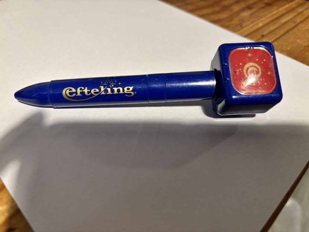 Efteling projectie pen met 8 plaatjes, Verzamelen, Efteling, Ophalen of Verzenden, Gebruikt, Gebruiksvoorwerp