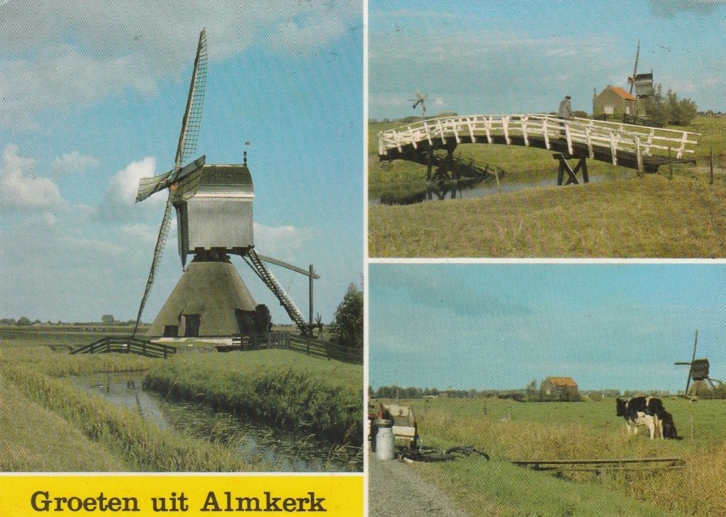 ALMKERK Molen Brug Weide Koeien Groeten, Verzenden, 1980 tot heden, Gelopen, Noord-Brabant
