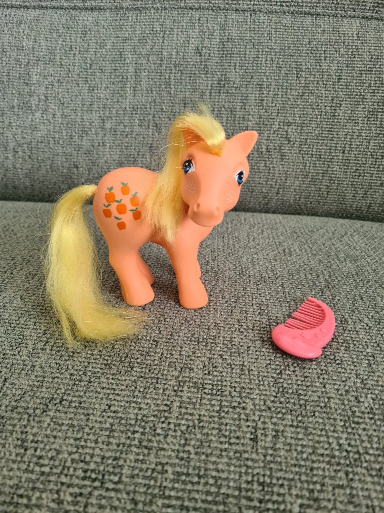 G1 Apple Jack My Little Pony Oranje jaren 80 vintage, Gebruikt, Ophalen of Verzenden, Hasbro, Nvt