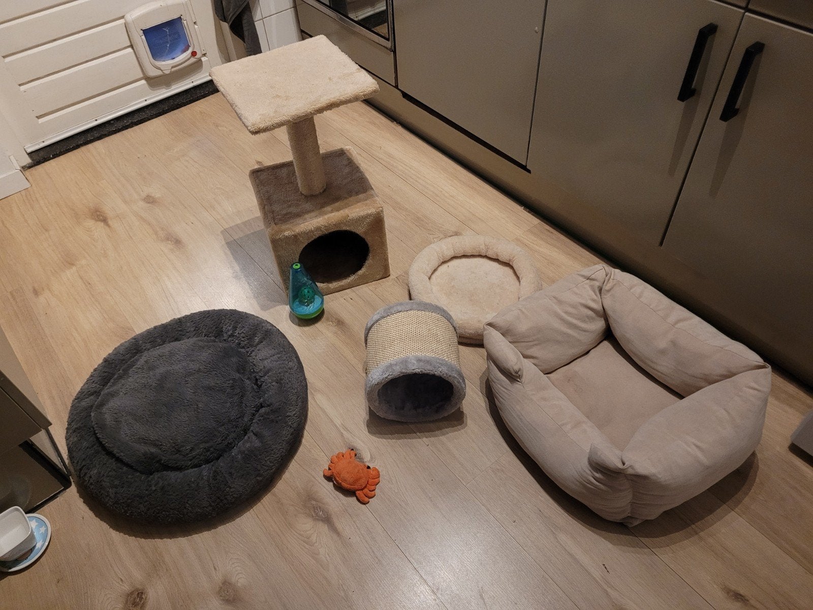GRATIS katten/honden-mandjes, krabpaal en speelgoed, Ophalen, Gebruikt, Overig speelgoed