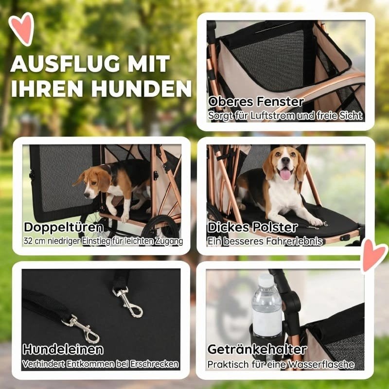hondenbuggy deluxe hondenkar nieuw brons, Dieren en Toebehoren, Ophalen of Verzenden, Nieuw, Hondenbuggy
