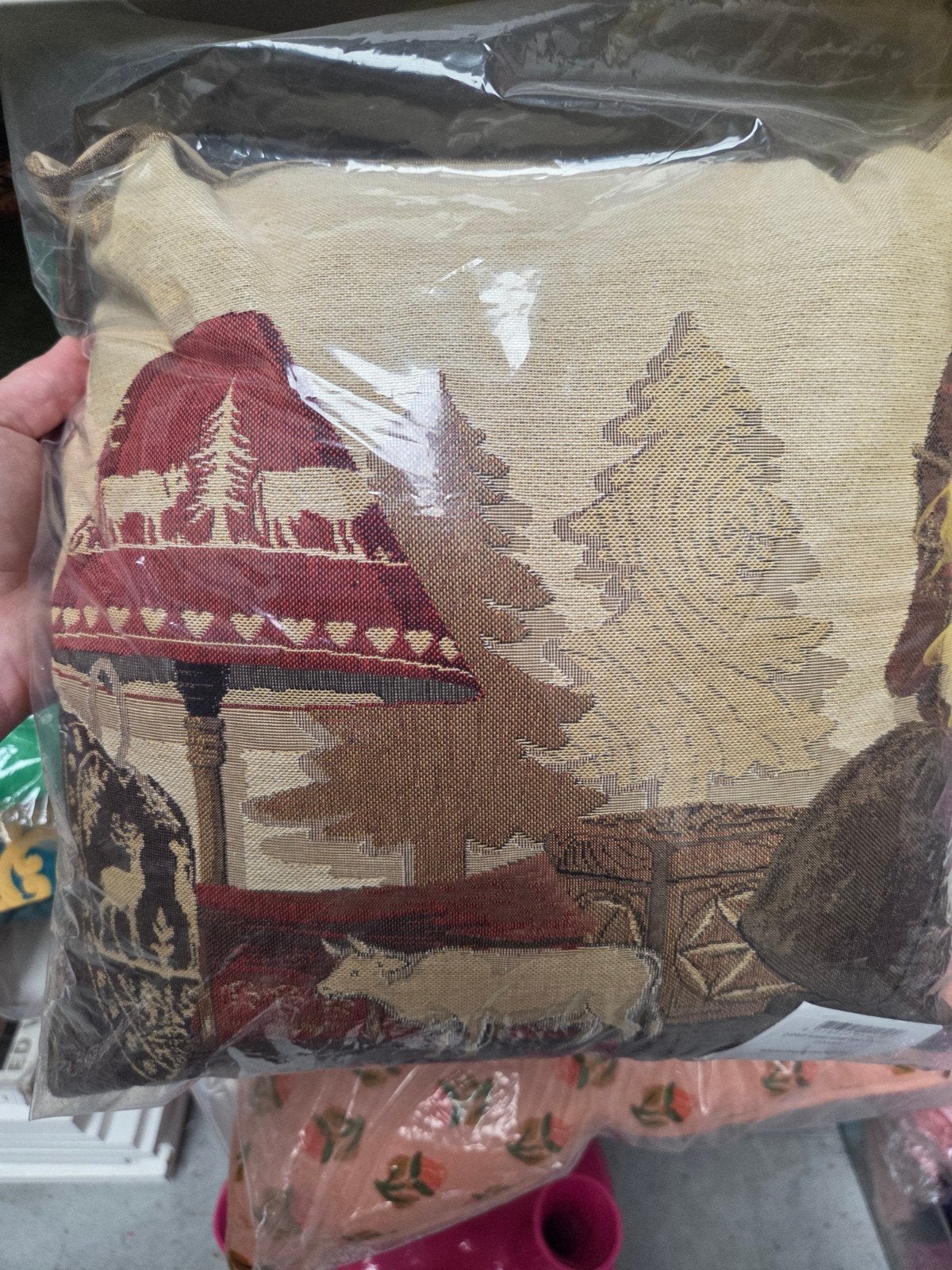 Mars & More Gobelin Kussen Winter Lamp 33x33cm, Meerkleurig, Met print, Vierkant, Nieuw