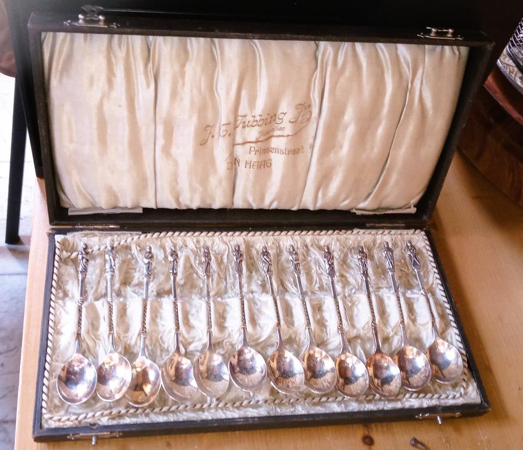 12 mooie apostel lepeltjes, Antiek en Kunst, Ophalen of Verzenden