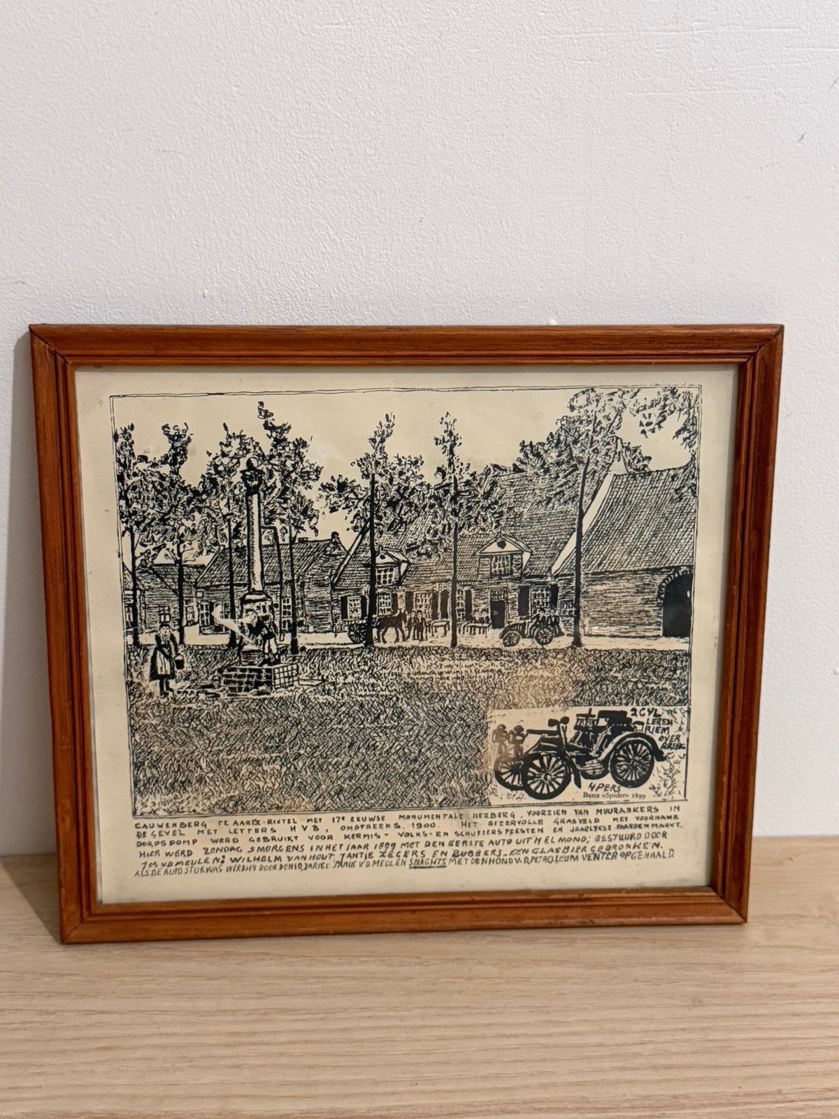 Historische prent (voor + achterkant krantenknipsels), Ophalen of Verzenden