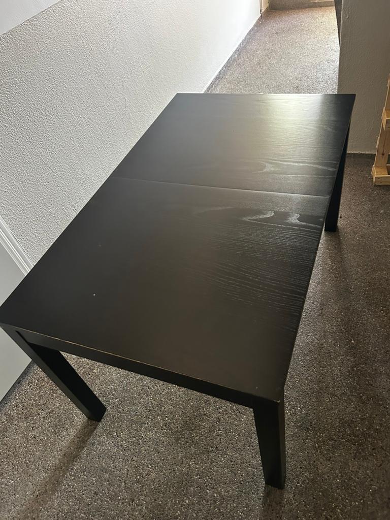 Zwarte uitbreidbare tafel, Ophalen, Gebruikt, 50 tot 100 cm, Vijf personen of meer