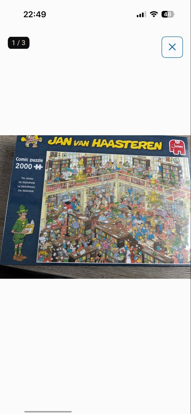 Jan van Haasteren De Bibliotheek 2000 stukjes (Nieuw), Ophalen of Verzenden, Meer dan 1500 stukjes, Nieuw, Legpuzzel