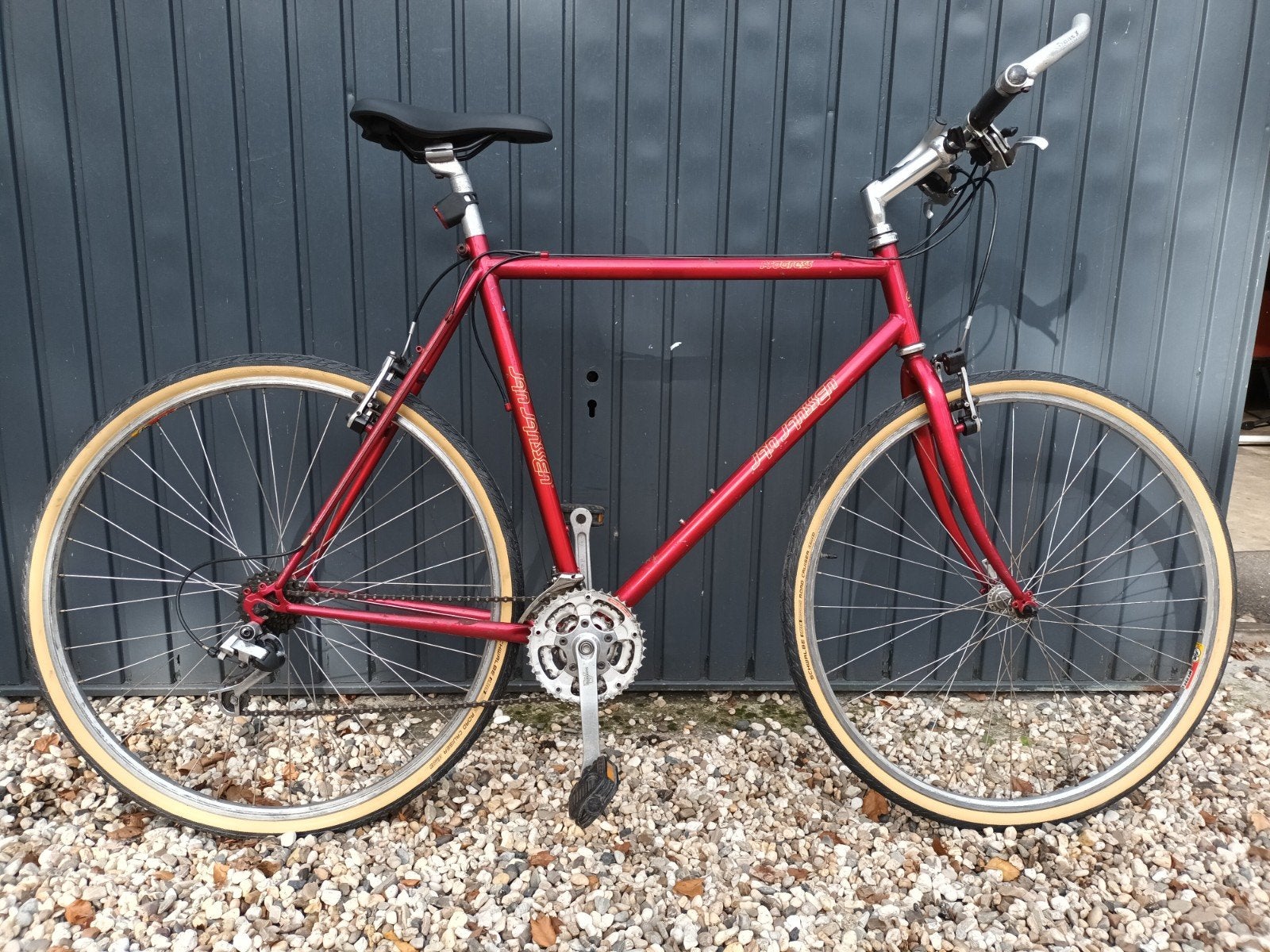 Jan Janssen Progress staal 60cm 3x7 v-brakes fiets, Fietsen en Brommers, 28 inch, Gebruikt, Velgrem, 57 tot 61 cm