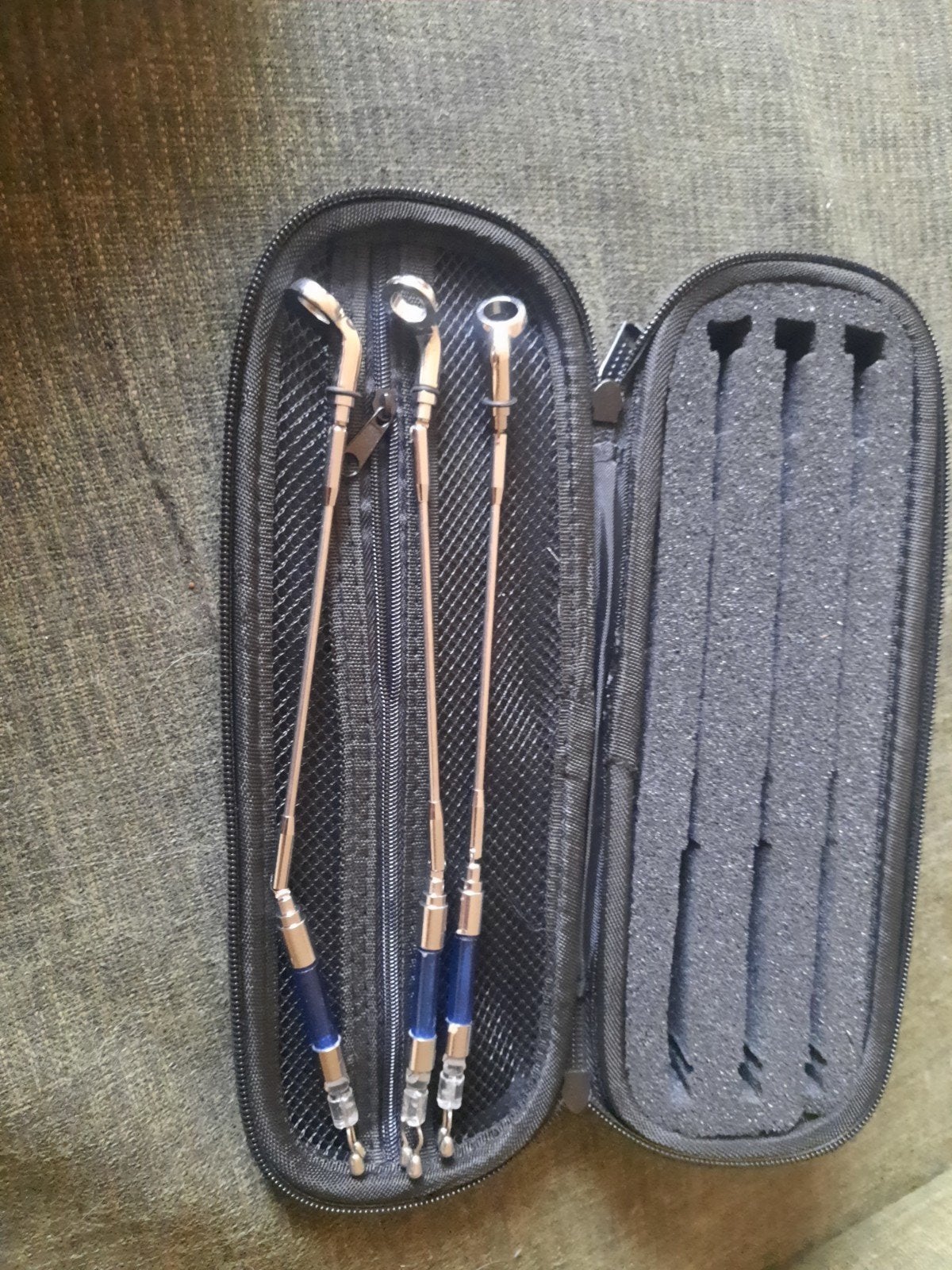Hengelsteun set in etui, Watersport en Boten, Ophalen, Zo goed als nieuw, Overige typen