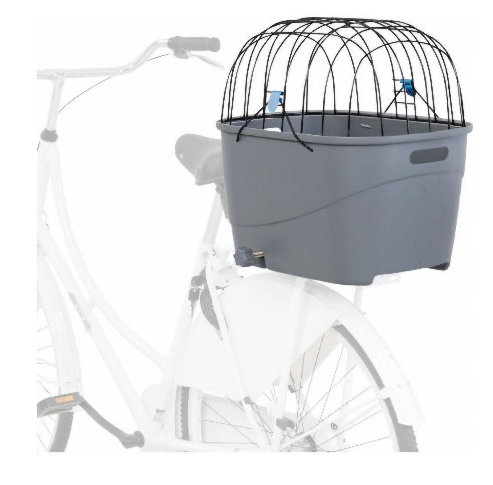 Fietsmand met kooi voor huisdieren - Grijs, Ophalen of Verzenden, Nieuw, Fietsmand, Onbekend