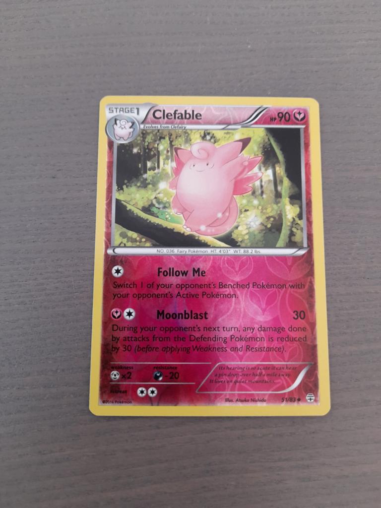 Generations 51/83 clefable reverse, Ophalen of Verzenden, Gebruikt, Losse kaart, Foil