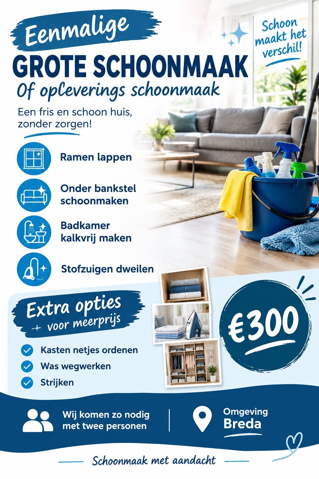 Schoonmaak oplevering huis of extreem vervuilde woningen