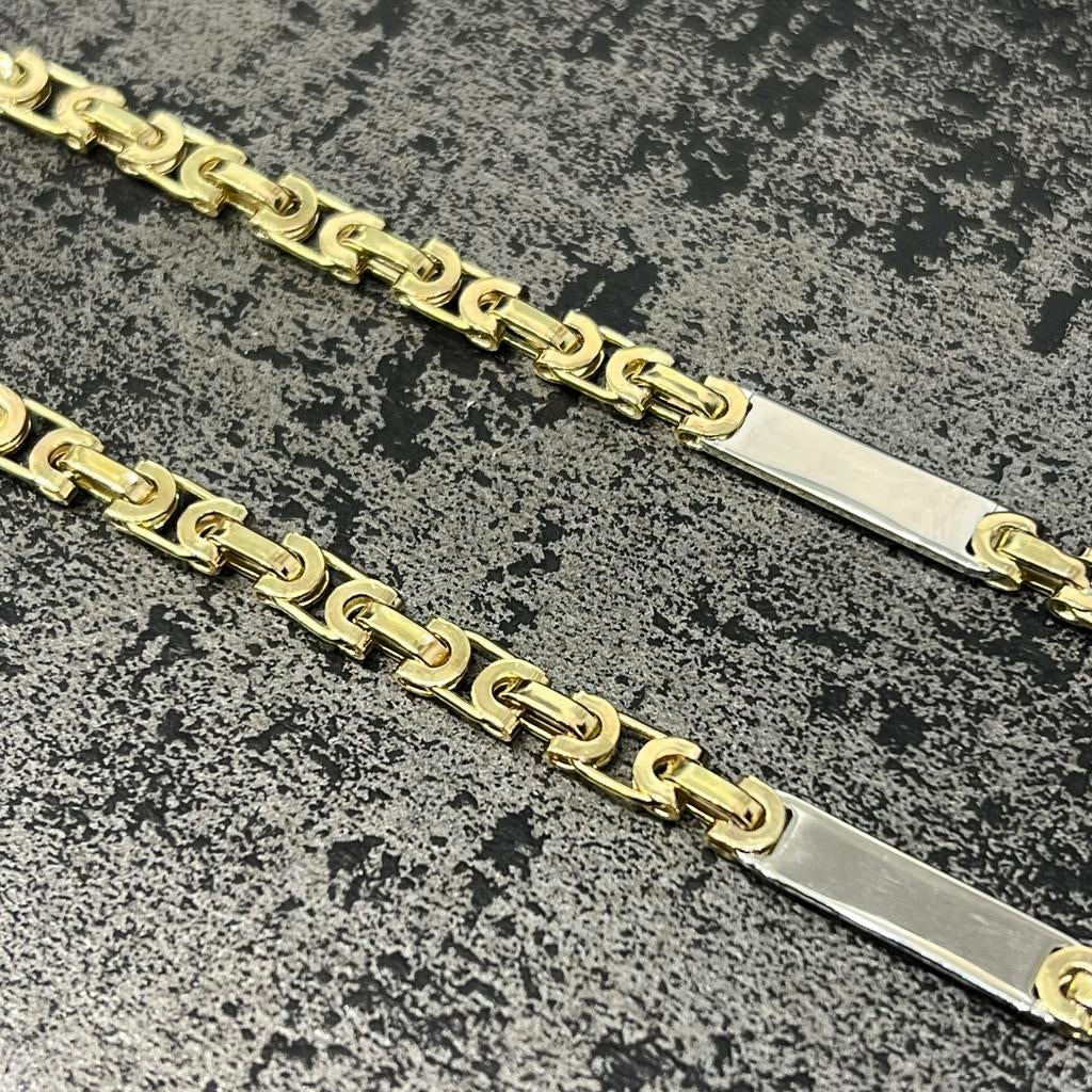 14k gouden ketting massief koningsschakel italy, Ophalen of Verzenden, Zo goed als nieuw, Goud
