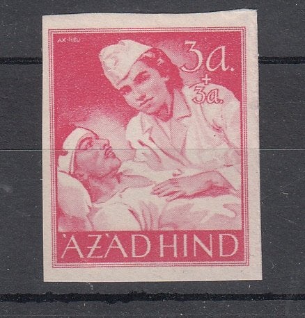 Azadhind Postzegel Verpleegster met gewonde  Uitgave 1943, Verzenden, BRD