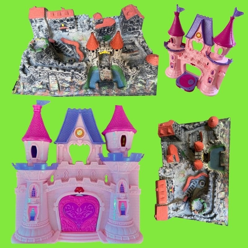 Speelkasteel met ophaalbrug + roze speelkasteel, Ophalen, Gebruikt, Jongen of Meisje