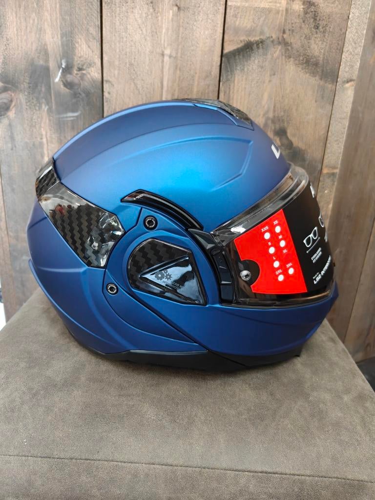 LS2 Flipover Helm XL motor, scooter, bromfiets, Systeemhelm, XL, Kinderen, Ophalen of Verzenden