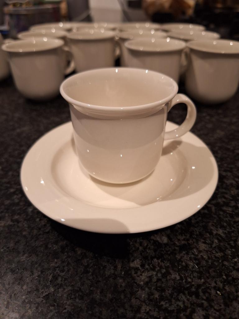 Arabia Finland Arctica Servies - kop en schotel, soepkommen., Gebruikt, Ophalen of Verzenden, Effen, Porselein
