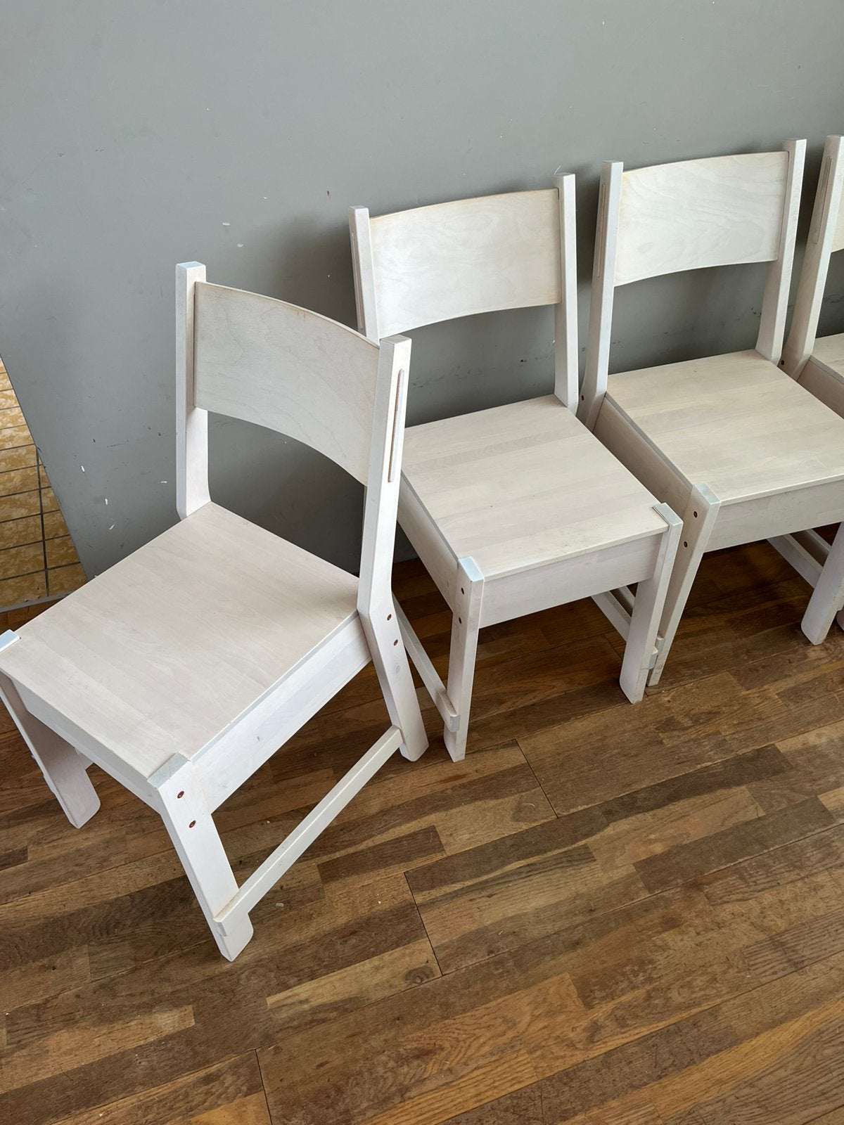 Stoelen Ikea Norråker 4stuks, Huis en Inrichting, Ophalen, Gebruikt, Wit, Vier