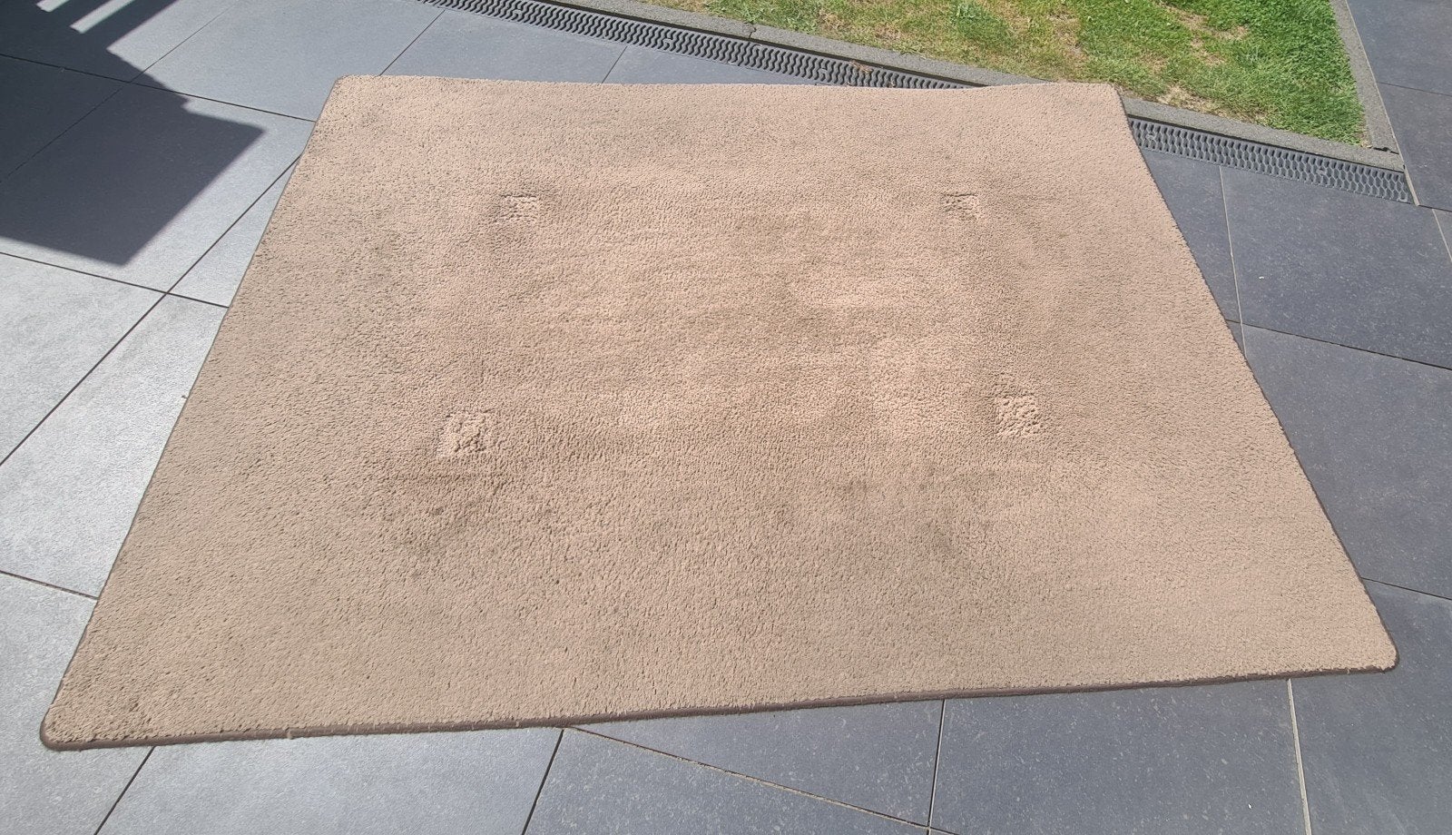 Mooi beige vloerkleed - 228x170 cm, Ophalen, Gebruikt, Beige, 150 tot 200 cm