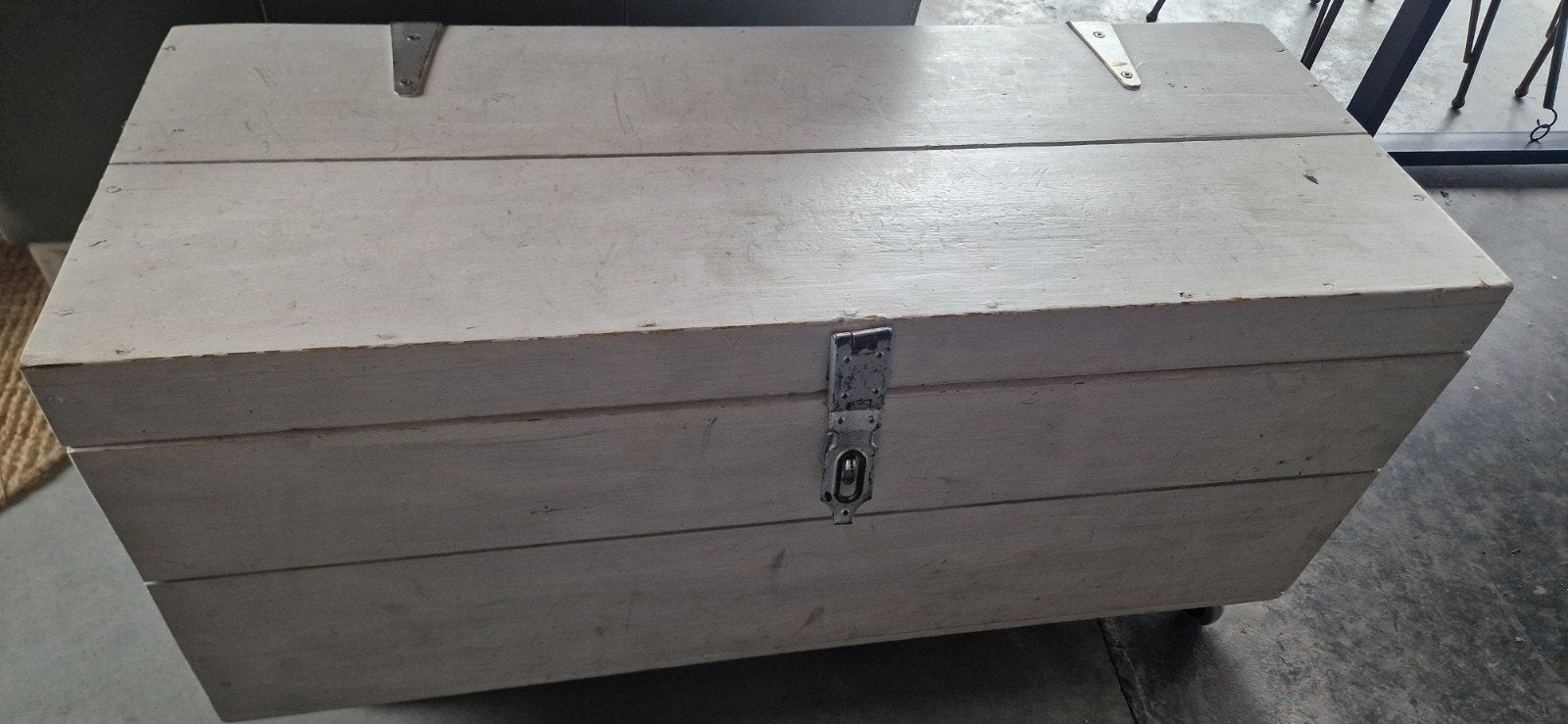 mooie oude stevige houten kist, Tuin en Terras, Ophalen, Gebruikt, Hout, Overige typen