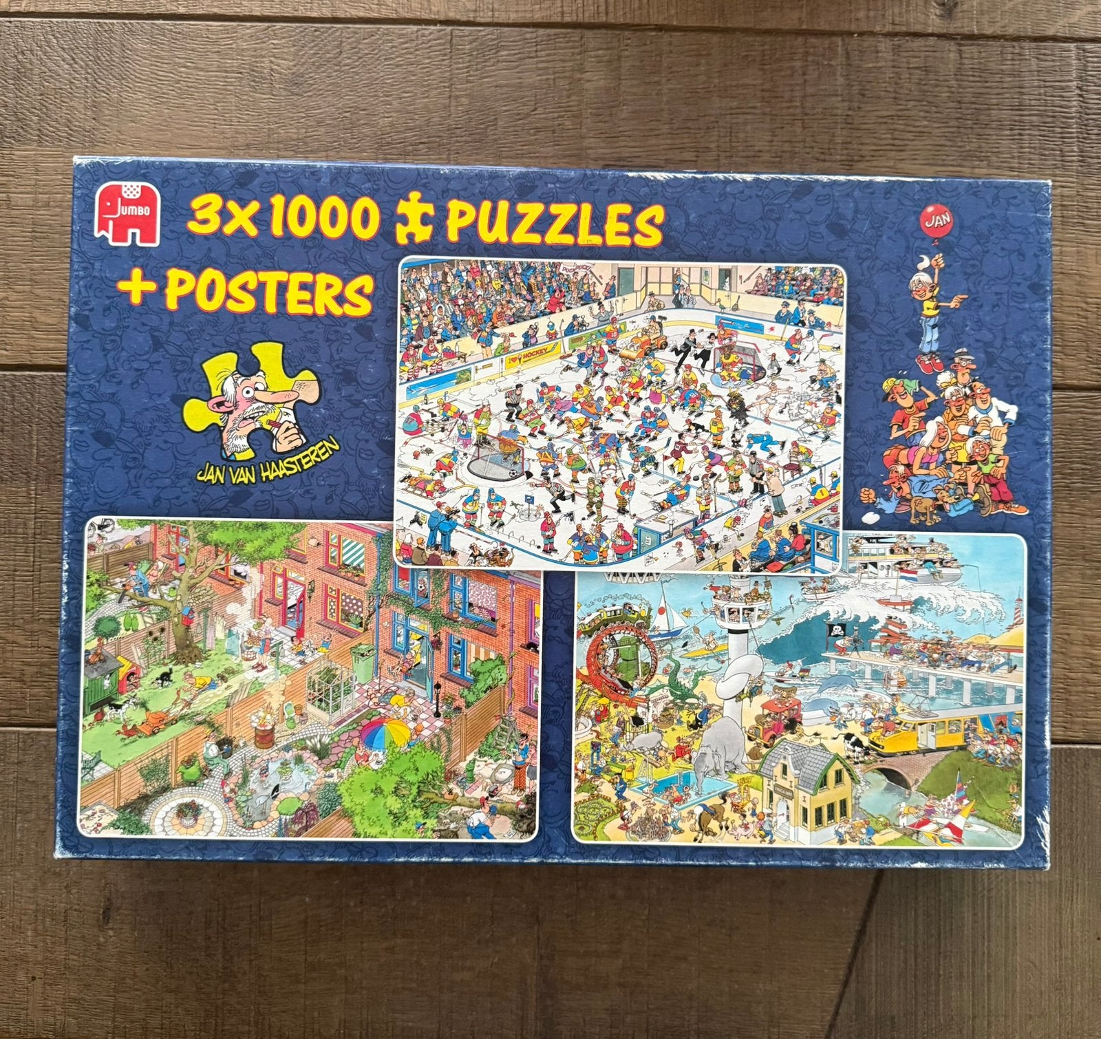 Jan van Haasteren 3x1000, Ophalen of Verzenden, Meer dan 1500 stukjes, Gebruikt, Legpuzzel