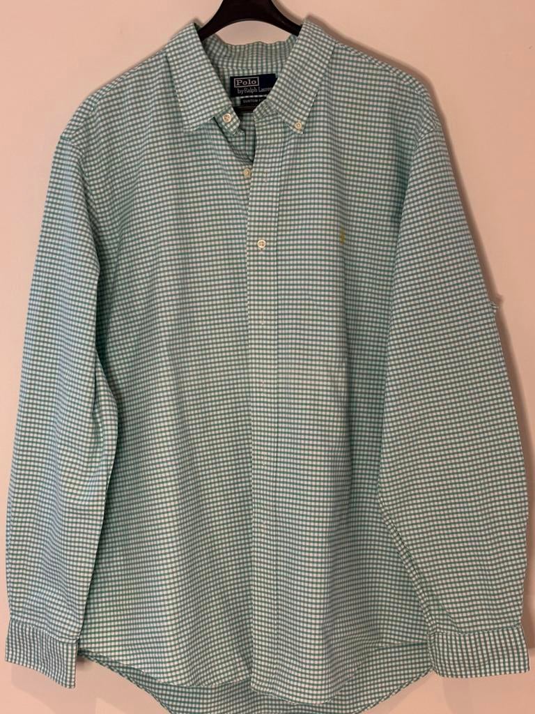 Polo Ralph lauren geruit hemd xxl, Ophalen of Verzenden, Zo goed als nieuw, Groen, Overige halswijdtes