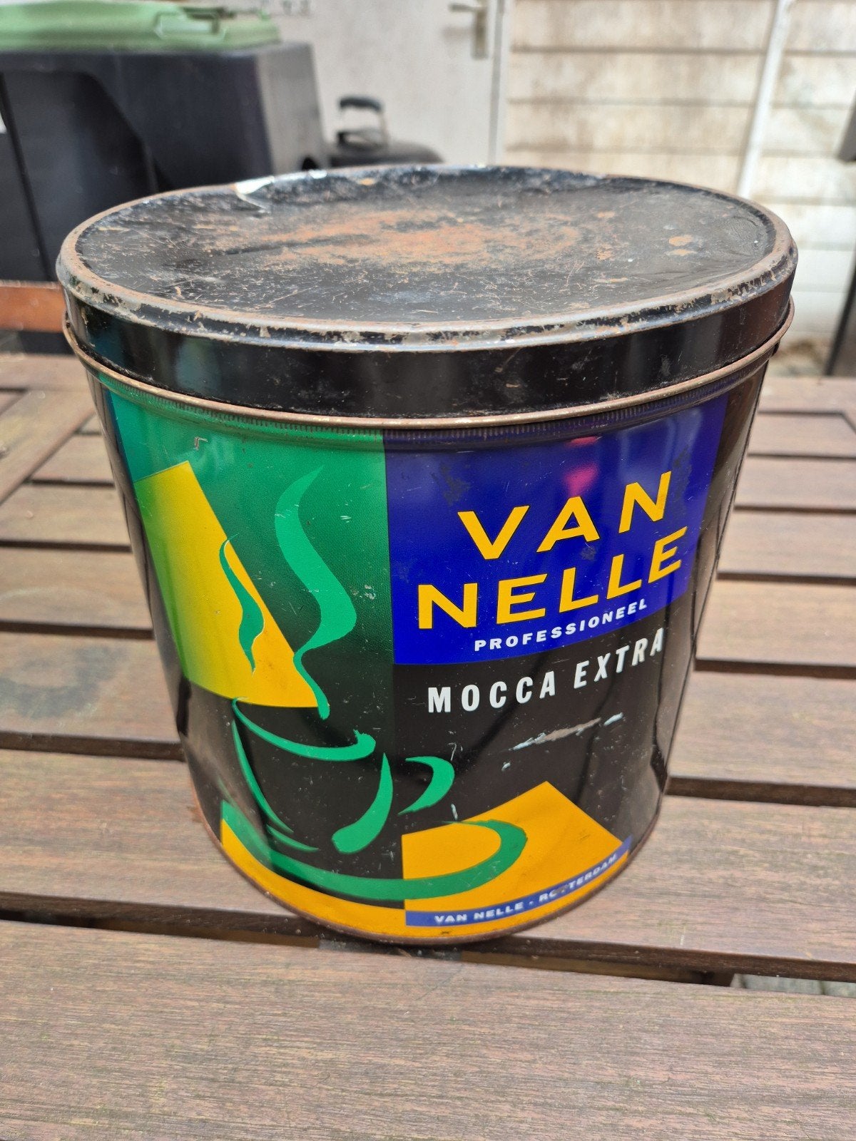 Vintage Van Nelle Professioneel Mocca Extra Koffieblik, Verzamelen, Blikken, Ophalen of Verzenden, Gebruikt, Koffie