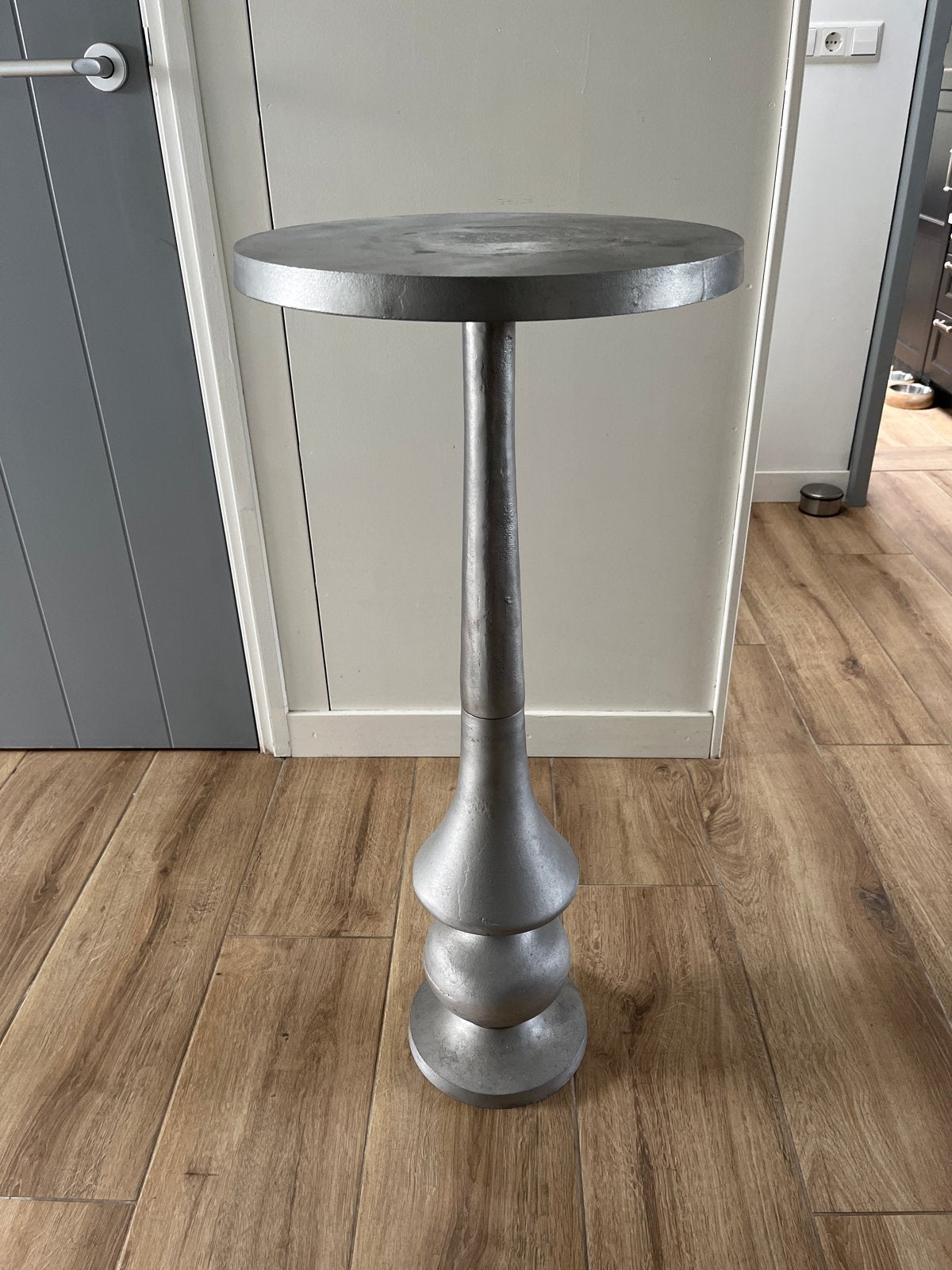 Metalen bijzettafel/plantenstandaard PTMD Collection, Ophalen, Minder dan 55 cm, Metaal of Aluminium, Rond