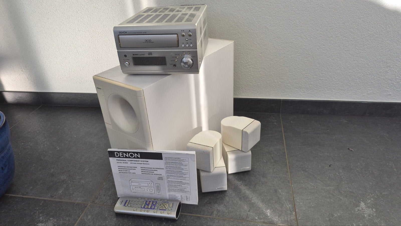 DENON cd auto receiver met Bose boksen acoustimass 5 serie 2, Ophalen, Gebruikt, 120 watt of meer, Denon