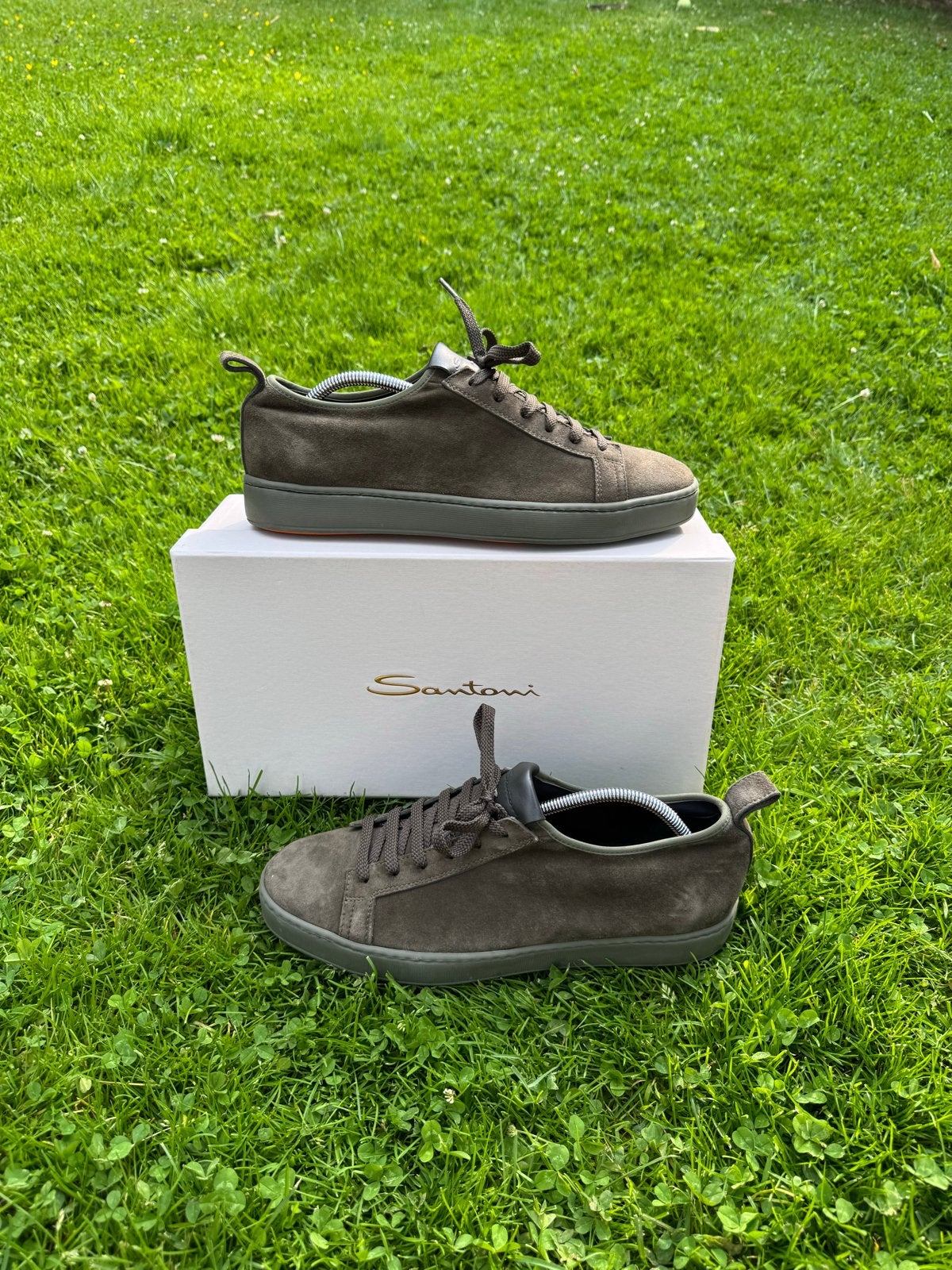 Santoni sneakers groen UK9,5/EU43,5 - Zo goed als nieuw, Ophalen of Verzenden, Zo goed als nieuw, Overige kleuren, Sneakers of Gympen