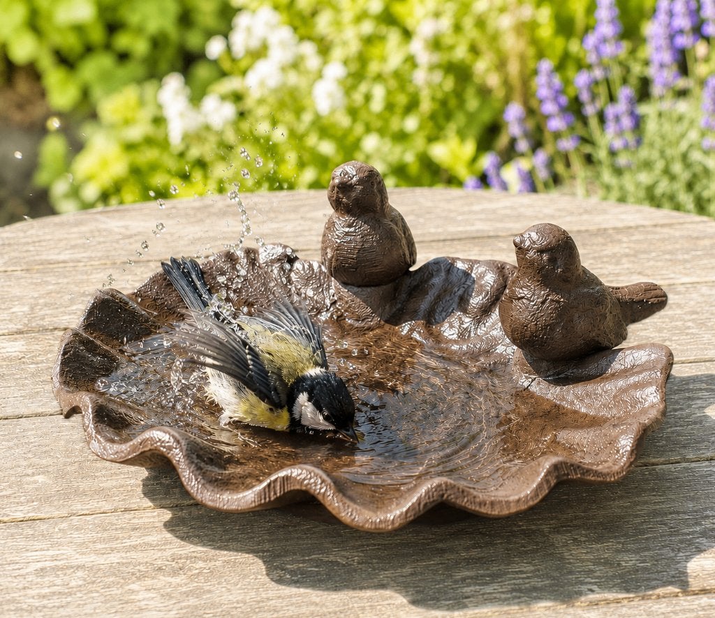 VOGELDRINKSCHAAL / DRINKSCHAAL / gietijzer, Tuin en Terras, Vogelhuisjes en Vogelbaden, Nieuw, Ophalen of Verzenden