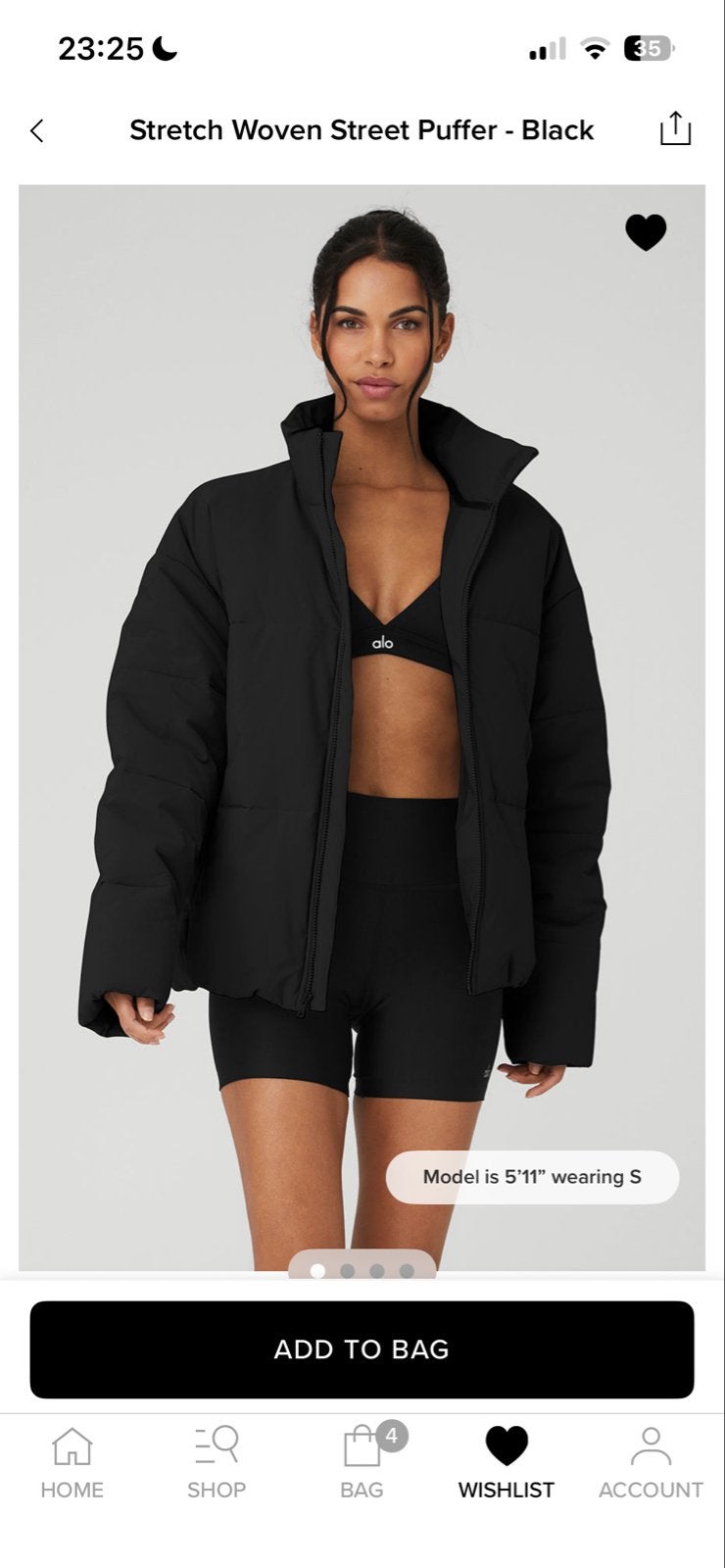 Alo Yoga Stretch Woven Street Puffer - Zwart, Kleding | Dames, Jassen | Winter, Ophalen of Verzenden, Zo goed als nieuw, Maat 42/44 (L)