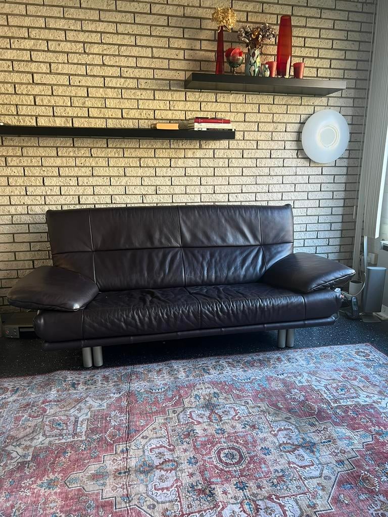 Rolf Benz Torino BMP 418 leren sofa bank deep purple, Ophalen, Tweepersoons, Zo goed als nieuw, Leer