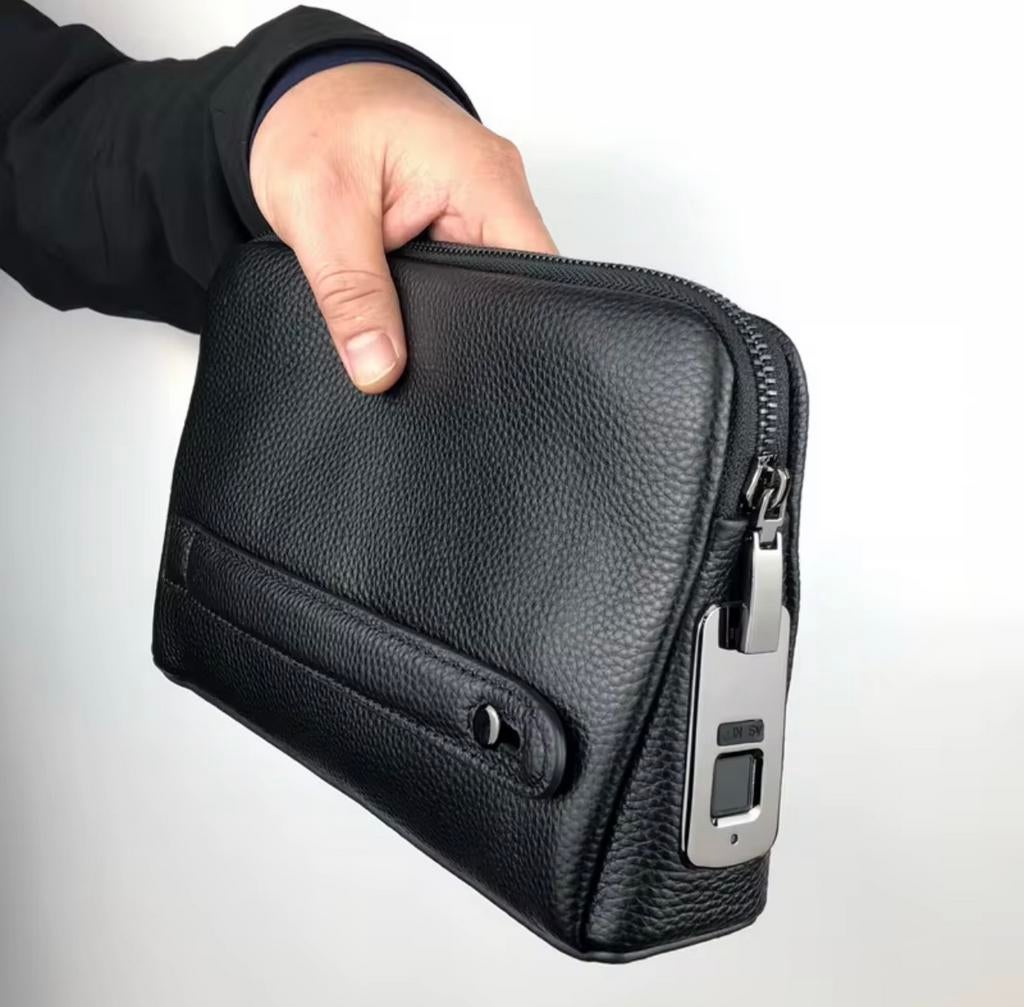 Luxe leren heren tas  | Fingerprint locked | Nieuw | Premium, Ophalen of Verzenden, Zo goed als nieuw, Aktetas
