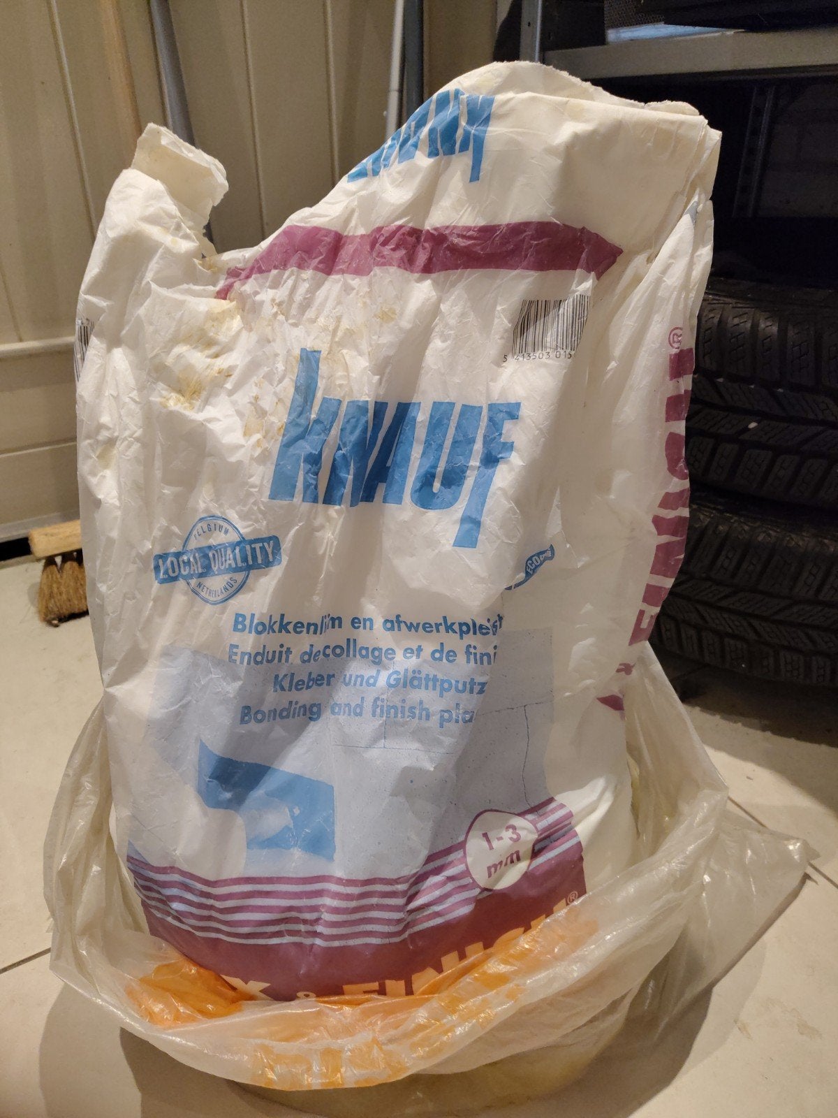 Knauf fix en finish - 9 kg over van 25 kg zak, Ophalen