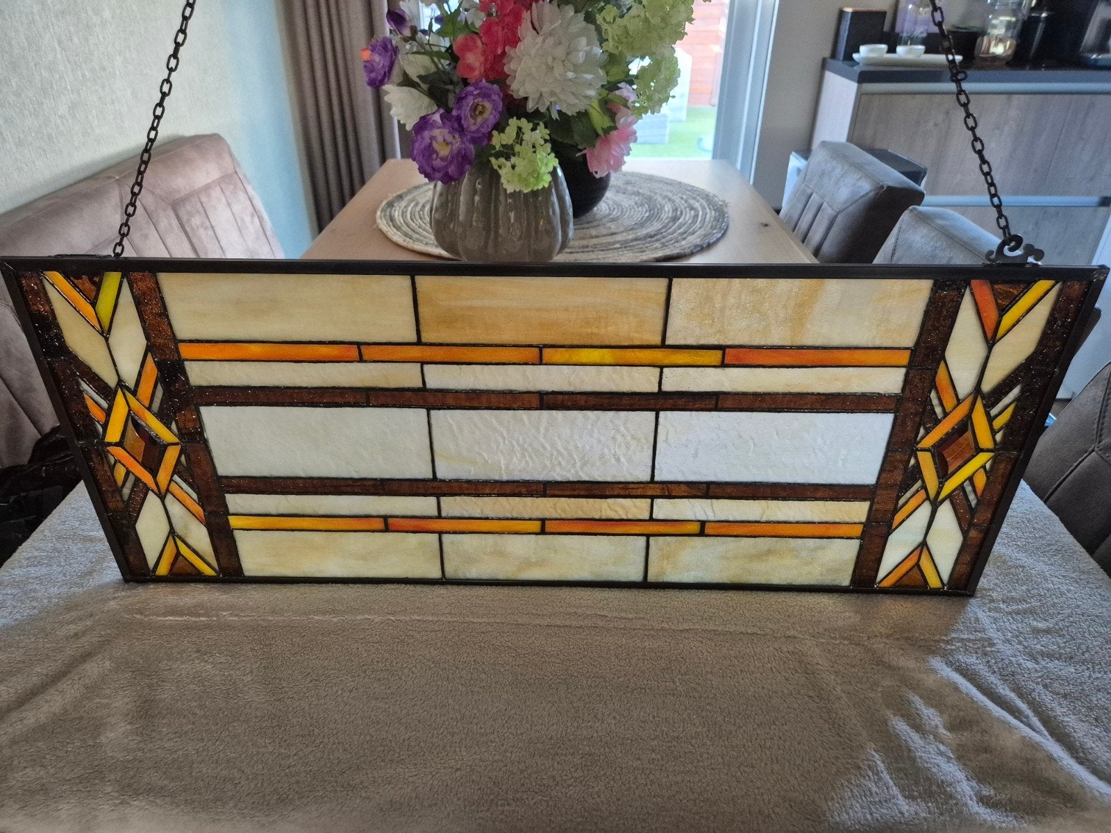 glas in lood raamdecoratie, Ophalen