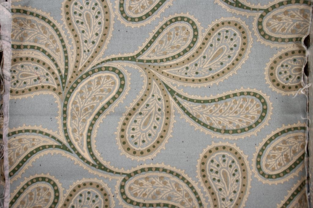 Coupon 100% katoen stof - blauw groen paisley print #4071, Blauw, Nieuw, Ophalen of Verzenden, 30 tot 120 cm