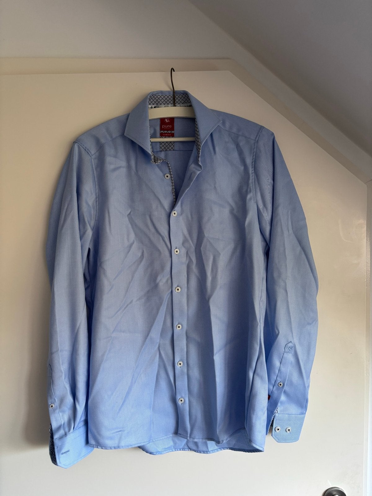 Pure overhemd maat S (37/38), Ophalen of Verzenden, Zo goed als nieuw, Blauw, Halswijdte 38 (S) of kleiner