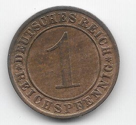 Duitse Rijk 1 reichspfennig 1932 (A) KM# 37, Verzenden, Duitsland, Losse munt
