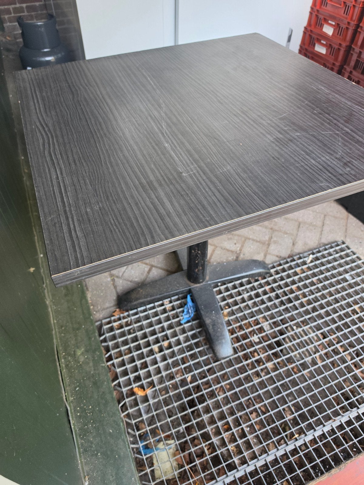 Tafelblad en tafelpoten 13 stuks - Gebruikt, Gebruikt, 50 tot 100 cm, Vierkant, Horeca, Industrieel