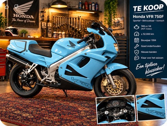 VFR750 VFR, Motoren, 750 cc, 4 cilinders, Gebruikt, Meer dan 35 kW