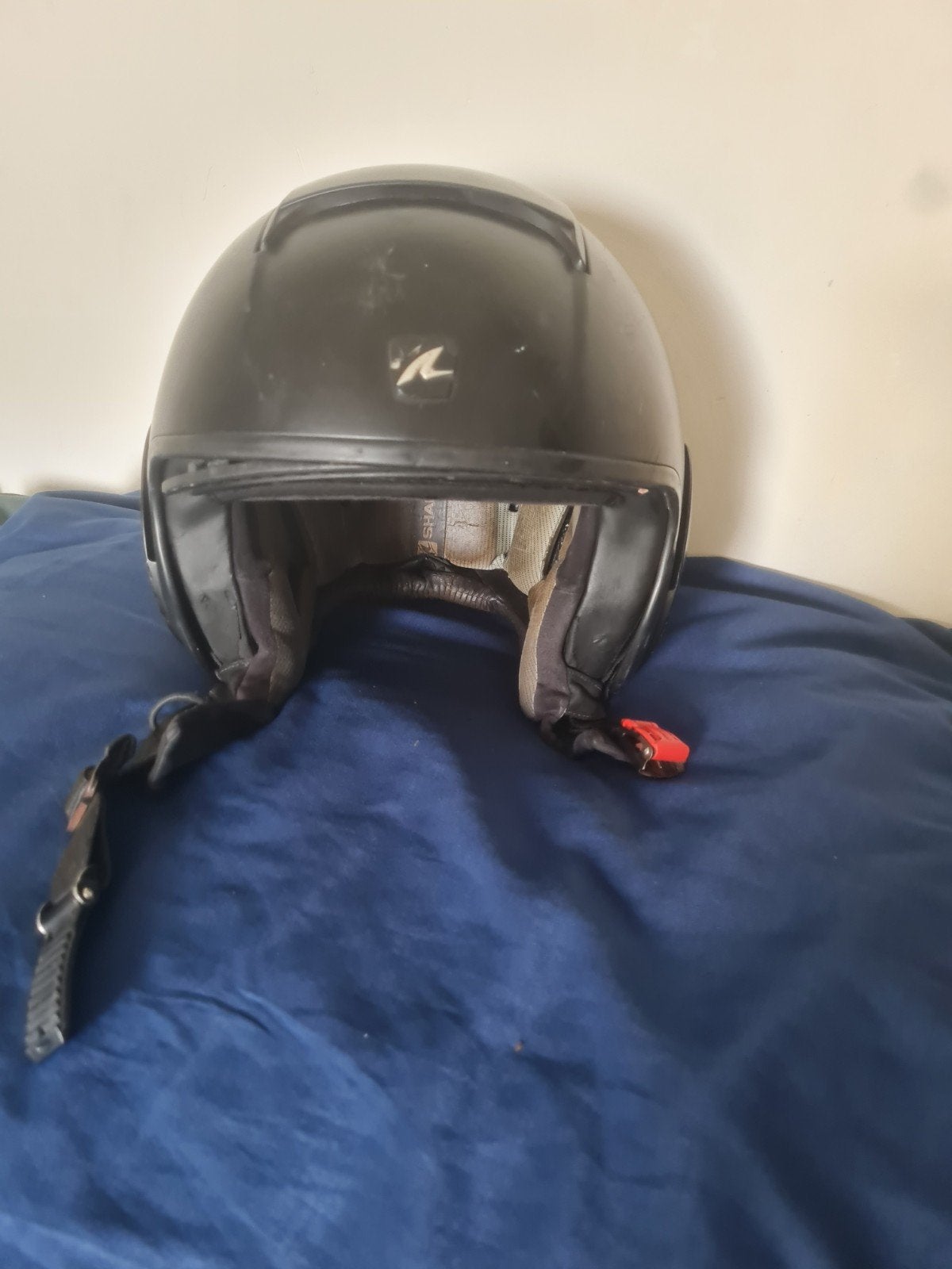 scooterhelm Shark maat M in goede staat, Fietsen en Brommers, Brommerhelmen, Ophalen, Gebruikt, Medium, SHARK