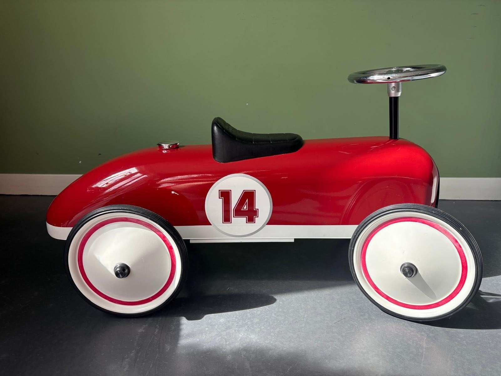 Retro Roller Loopauto Johan - Rood met nummer 14, Ophalen, Gebruikt, Loopvoertuig