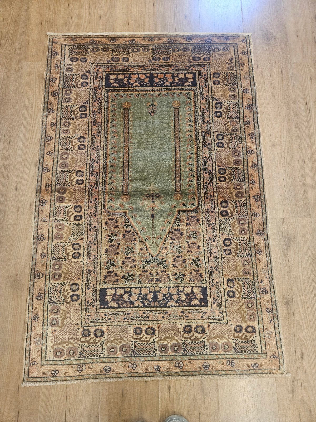 Vintage handgeknoopt oosters tapijt kayseri zijde 138x90, Info@SlatsAntiek.nl, Tweedehands, 100 tot 150 cm, Perzisch