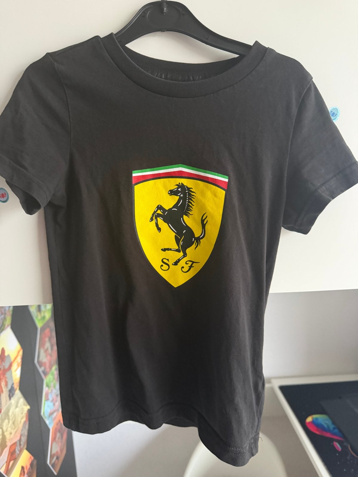 Puma Ferrari T-shirt Zwart Maat 116, Ophalen of Verzenden, Zo goed als nieuw, Jongen