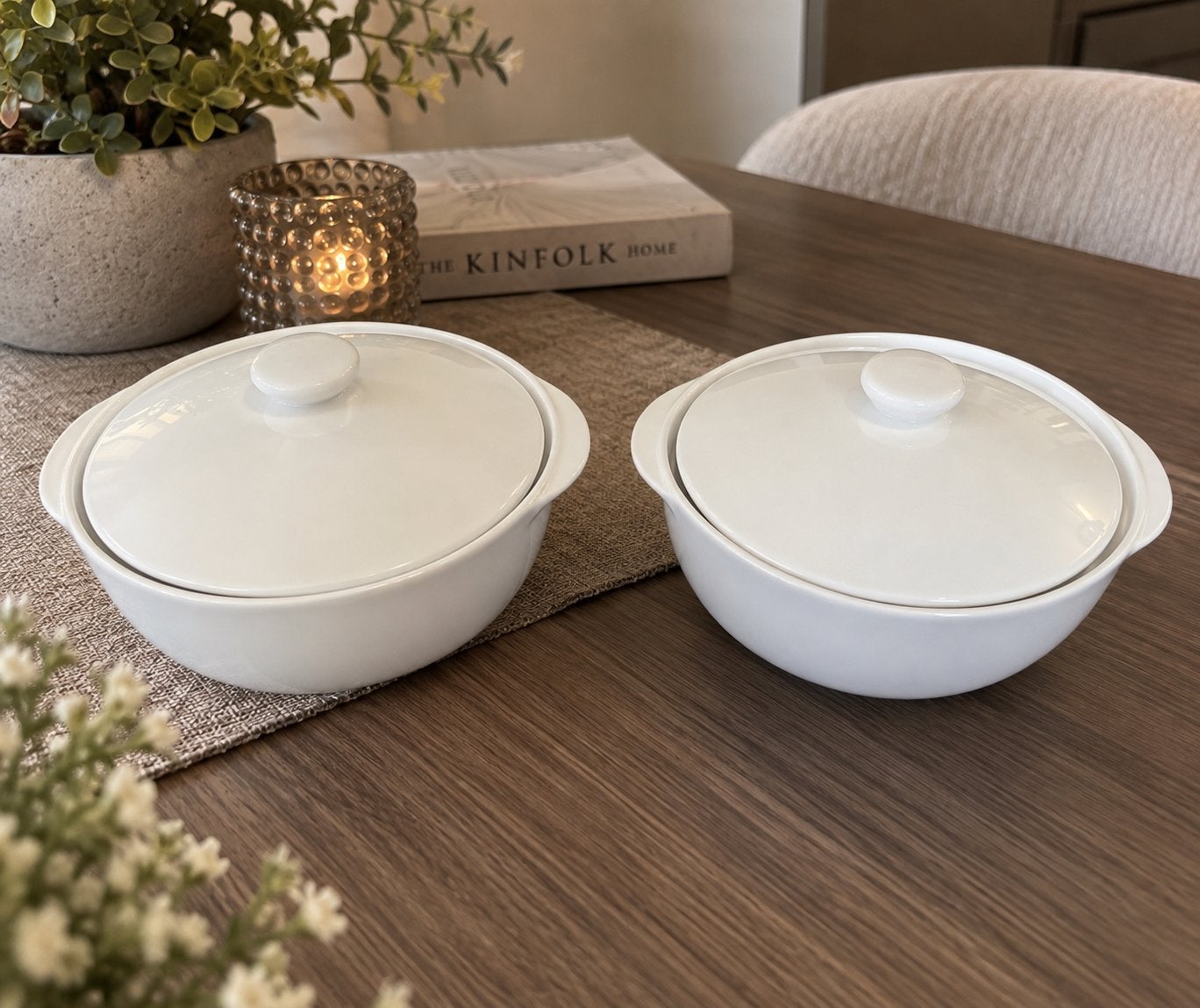 2x Nieuwe Vivo Villeroy & Boch Ovenschalen met Deksel, Huis en Inrichting, Nieuw, Ophalen of Verzenden, Steen/keramiek, Wit