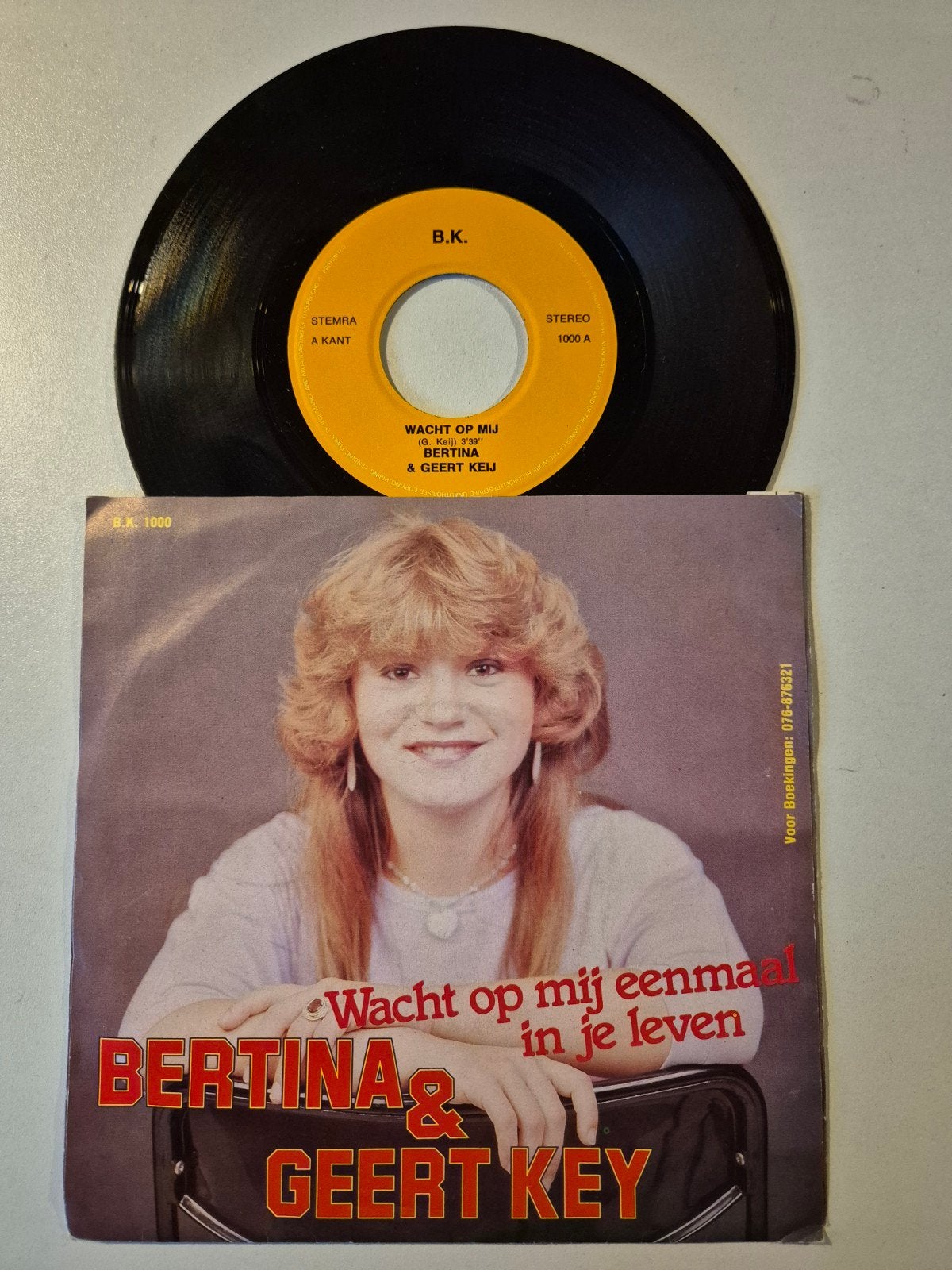 Bertina & Geert Key-Wacht op mij, Cd's en Dvd's, Vinyl Singles, 7 inch, Single, Ophalen of Verzenden, Zo goed als nieuw