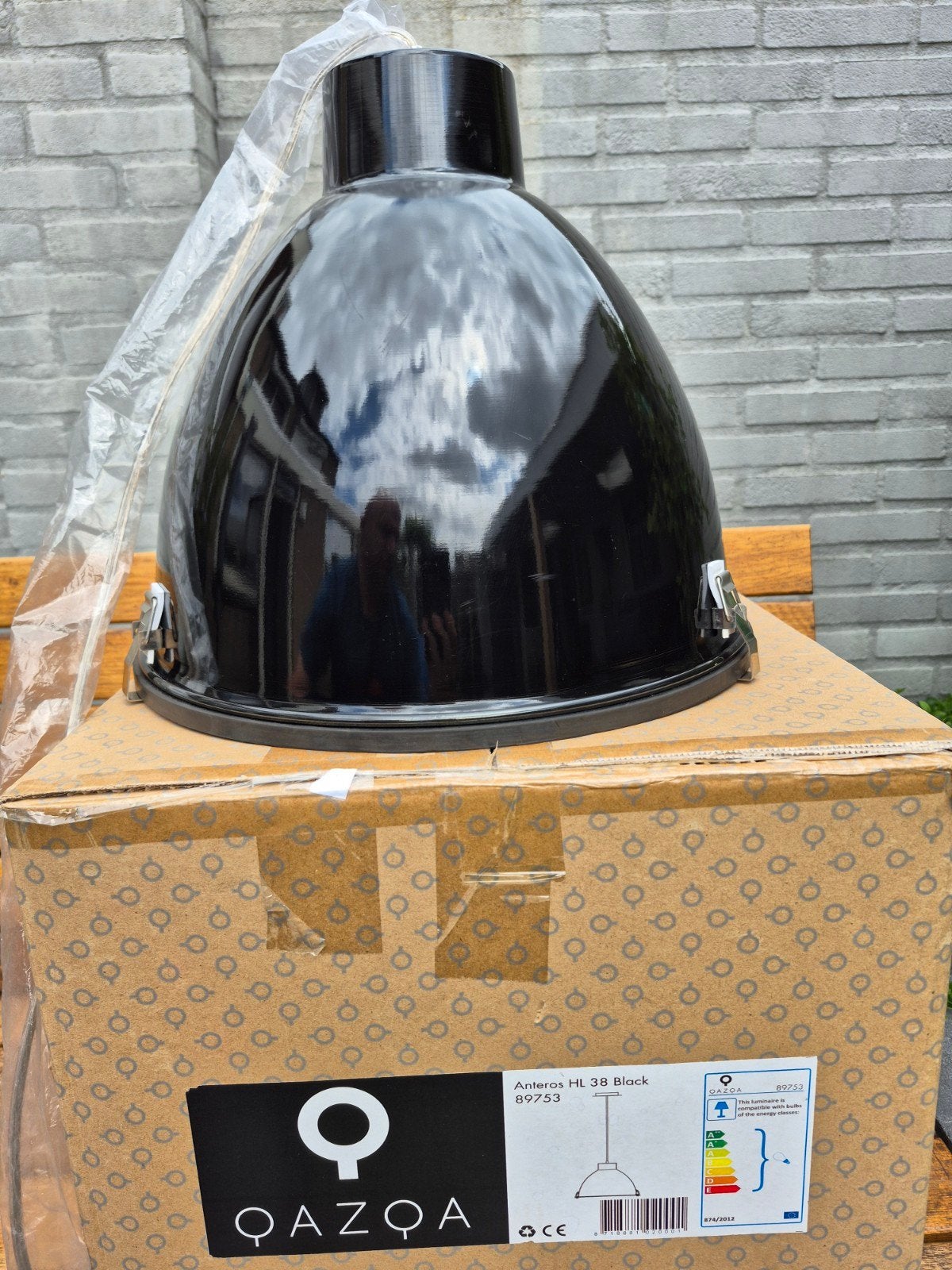 Hanglamp QAZQA Anteros HL 38 Black Zwart, Ophalen of Verzenden, Nieuw, Metaal, Industrie