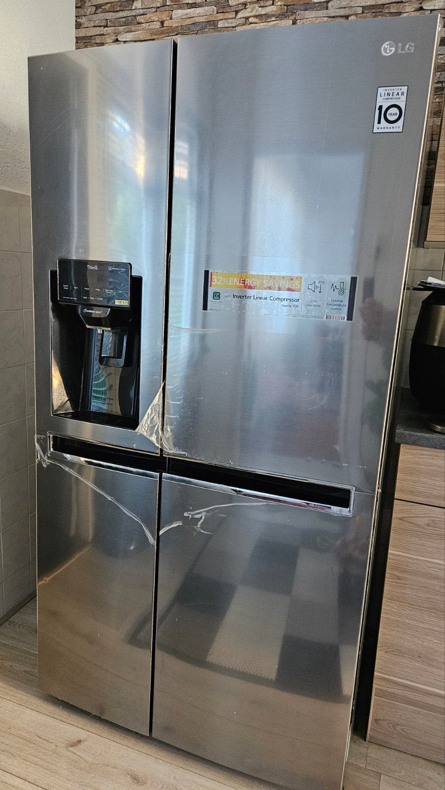 LG Amerikaanse koelkast / diepvries – Zo goed als nieuw!, Ophalen, 200 liter of meer, 60 cm of meer, Met aparte vriezer