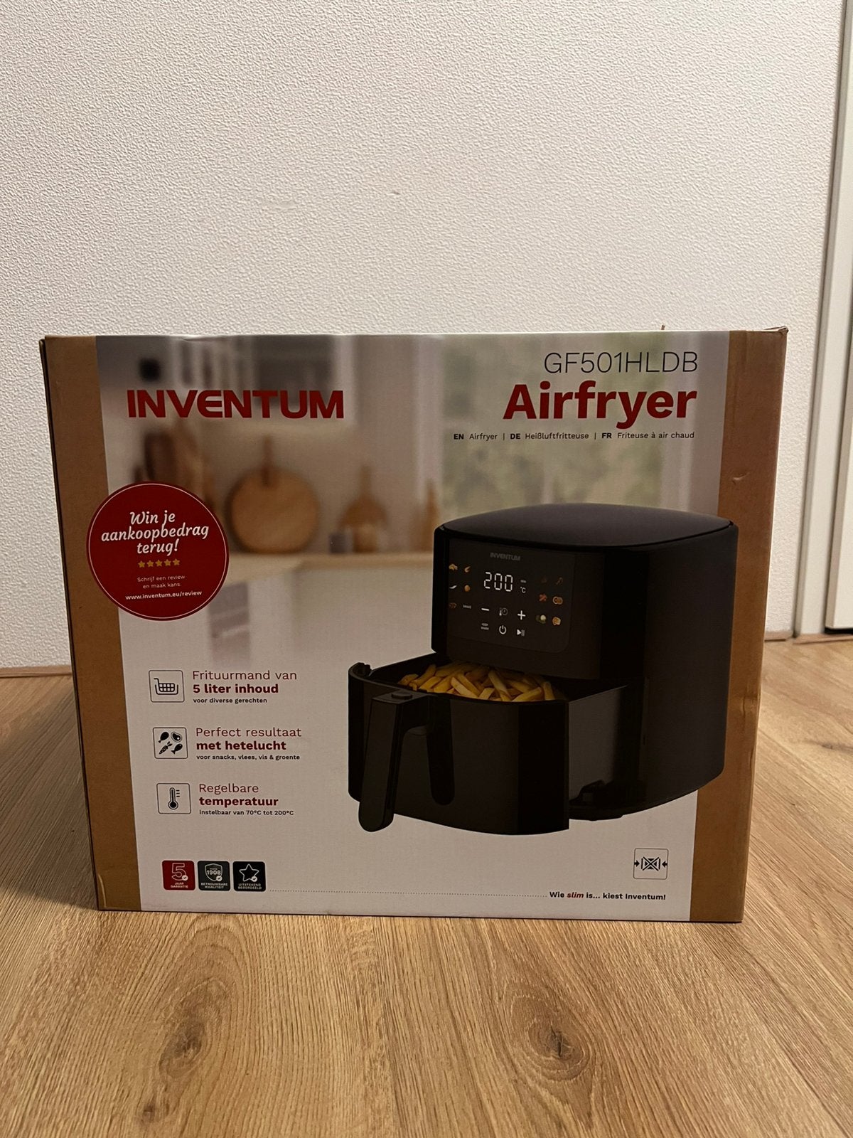 Inventum Airfryer GF501HLDB - Nieuw in doos!, Ophalen, Nieuw, Airfryer, 1000 t/m 1499 gram