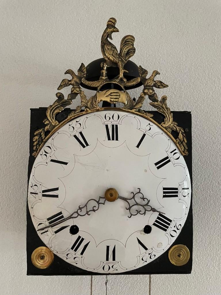 Comtoise klok Haantjesklok volledig gerviseerd ca. 1790, Antiek en Kunst, Antiek | Klokken, Ophalen of Verzenden